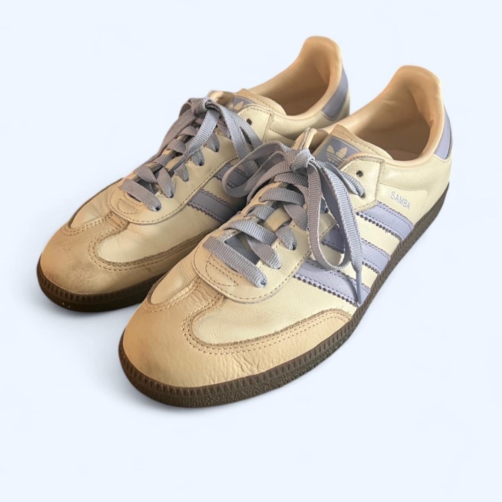 Adidas Sambas in Cream & Lavender